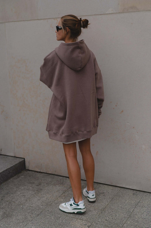Bluza oversize z kapturem Deep Taupe