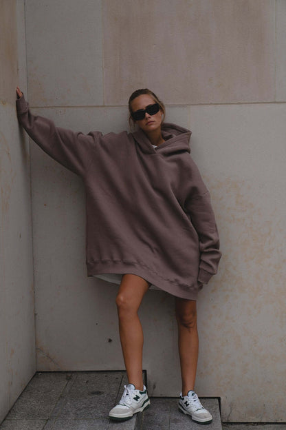 Bluza oversize z kapturem Deep Taupe
