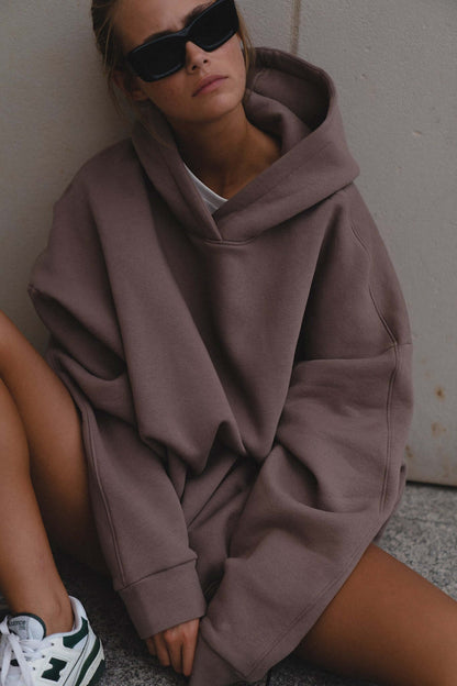 Bluza oversize z kapturem Deep Taupe