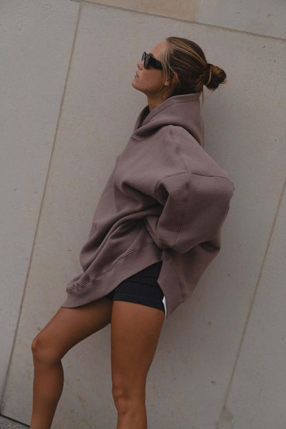 Bluza oversize z kapturem Deep Taupe