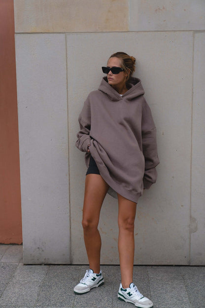 Bluza oversize z kapturem Deep Taupe